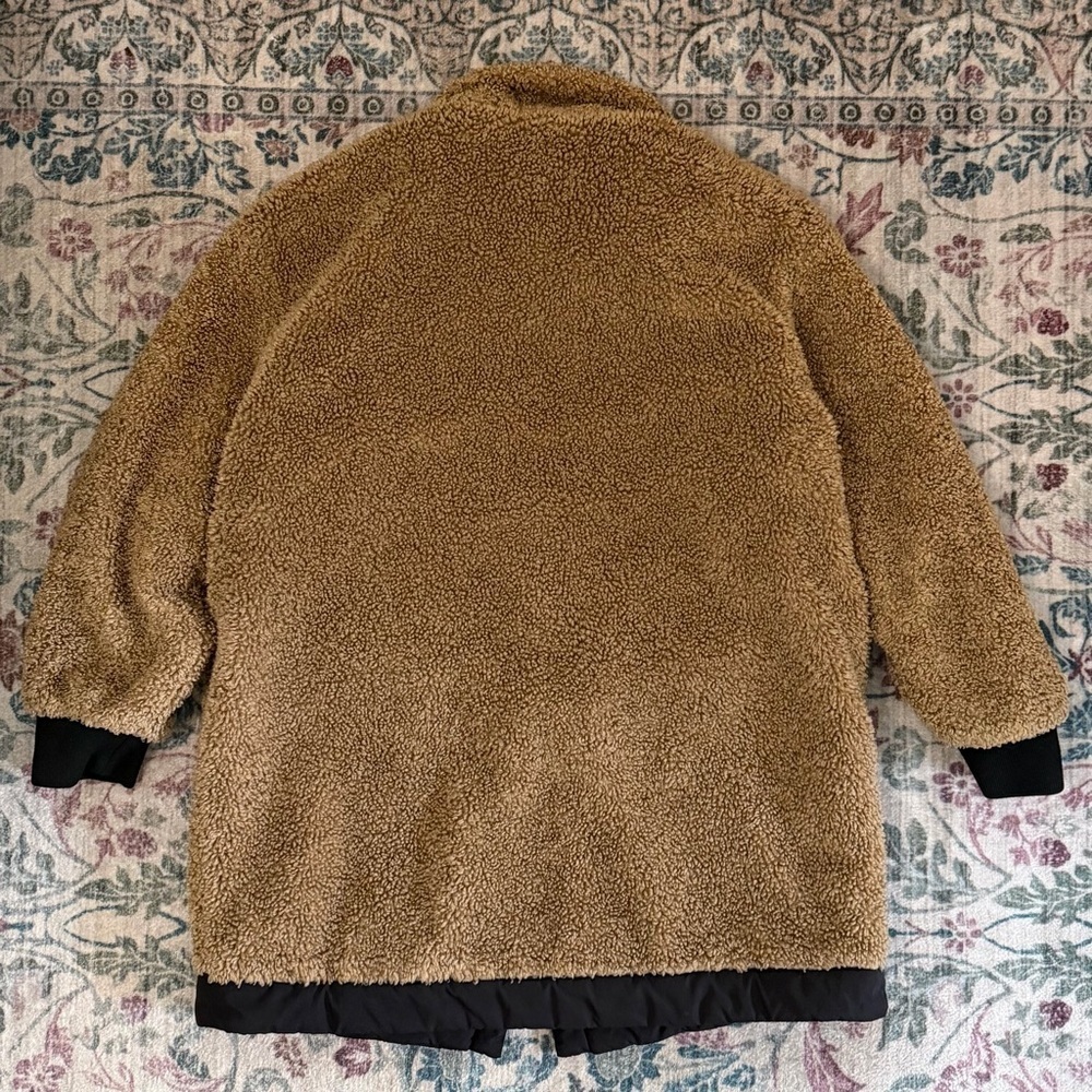 ZARA Girls Brown Teddy Sherpa Jacket Cozy Fleece Snap Front Puffer Style - Picture 5 of 6